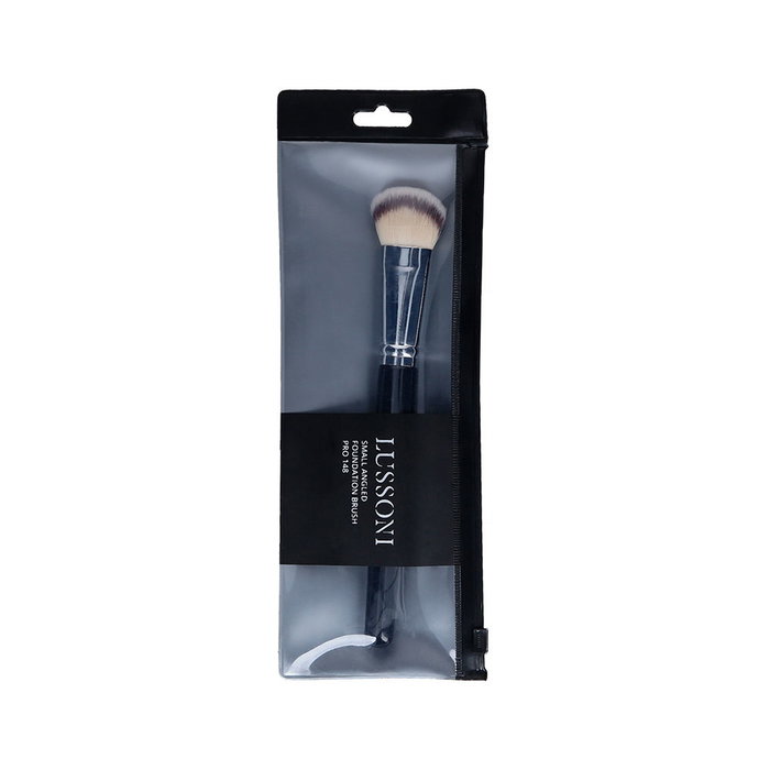LUSSONI Brocha de Maquillaje PRO Angular Pequeña #148, Cerdas Sintéticas para Contorno y Cobertura, Mango de Madera, 1 Unidad LUSSONI Brocha de Maquillaje PRO Angular Pequeña #148, Cerdas Sintéticas para Contorno y Cobertura, Mango de Madera, 1 Unidad