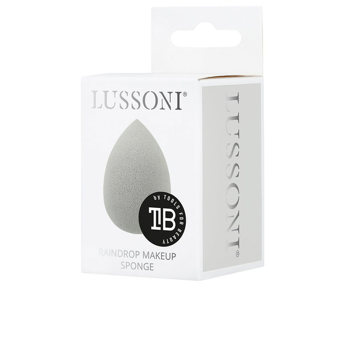 Lussoni Esponja de Maquillaje RAINDROP, Para Base Líquida y Crema, Material Flexible Sin Látex, Color Gris, 1 Unidad