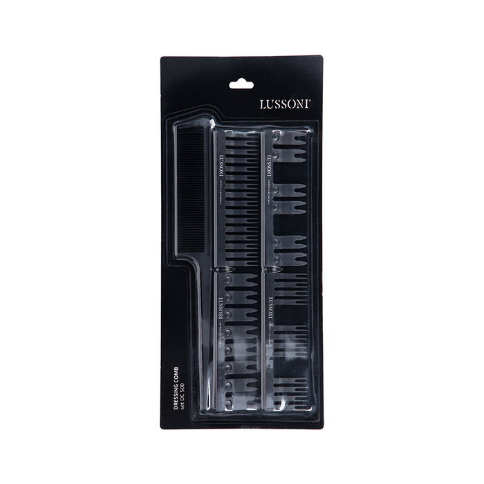 Lussoni JUEGO DE PEINES 500 LOTE - Set de 5 Piezas para Peluquería, Peine Cola con 4 Cabezales para Balayage y Mechas Lussoni JUEGO DE PEINES 500 LOTE - Set de 5 Piezas para Peluquería, Peine Cola con 4 Cabezales para Balayage y Mechas
