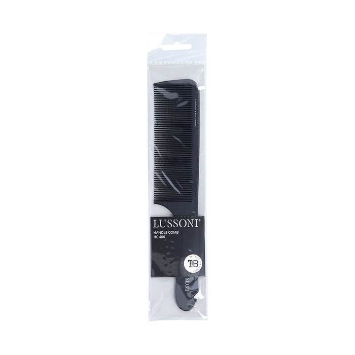 Lussoni Peine #406 para Barba y Pelo, Desenreda Pelo Seco y Húmedo, Dientes Densos, 1 unidad