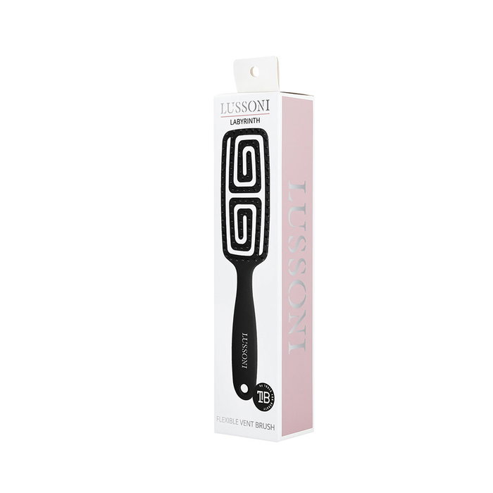 Lussoni Cepillo Flexible Labyrinth para Desenredar Cabello Fino y Corto, Púas de Nylon con Punta de Bola, #Small