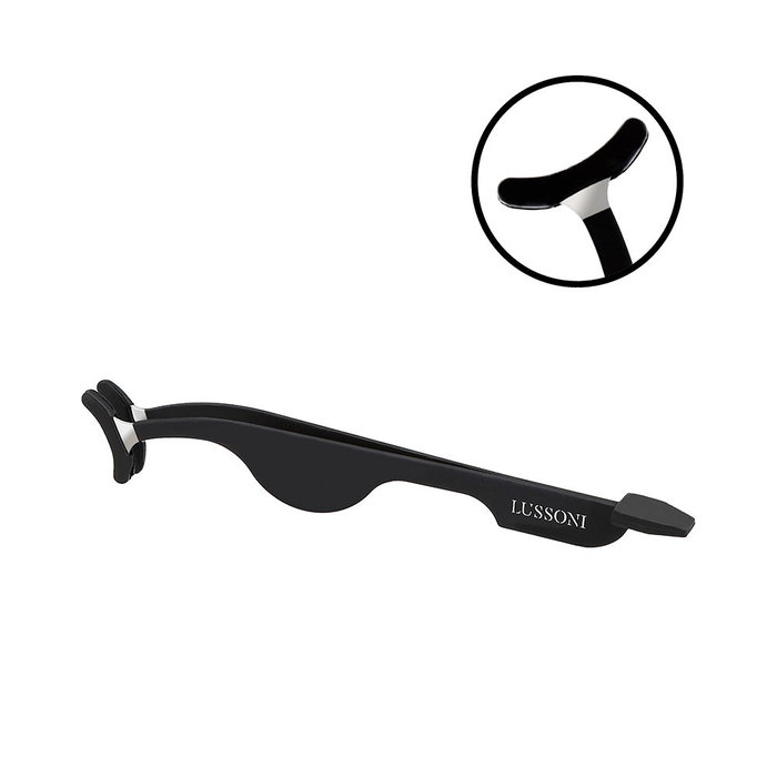 Lussoni Aplicador de Pestañas 1 Unidad, Herramienta de Maquillaje en Acero Inoxidable con Empuñadura de Goma para Fijación Precisa de Pestañas Postizas, Longitud 11.7 cm