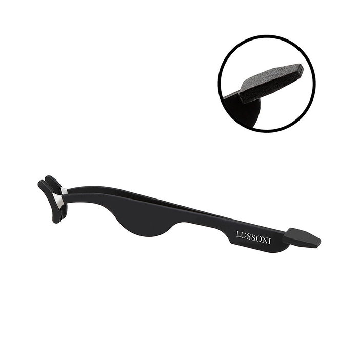Lussoni Aplicador de Pestañas 1 Unidad, Herramienta de Maquillaje en Acero Inoxidable con Empuñadura de Goma para Fijación Precisa de Pestañas Postizas, Longitud 11.7 cm