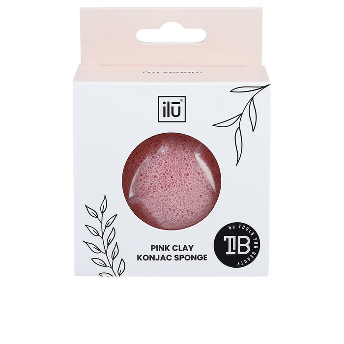 Ilŭ Esponja Konjac Facial Natural en Arcilla Rosa - Limpieza Profunda, Exfoliante Suave y Equilibrio del pH para Todo Tipo de Piel