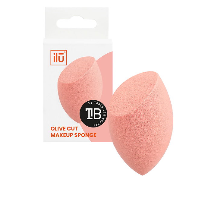 ILÜ Esponja de Maquillaje Azul Olive Cut - Para Base y Corrector - Sin Látex, Cobertura Perfecta Sin Manchas - Color Orange - 1 Unidad
