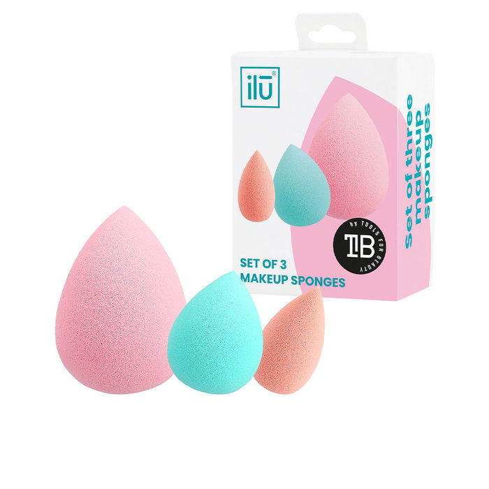 ILŪ Esponjas de Maquillaje Beauty Blender Original Forma Gota Pack de 3 unidades
