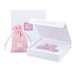 Ilü Gua Sha Stone de Cuarzo Rosa para Masaje Facial y Cuello, Aparatología Estética, 1 Unidad