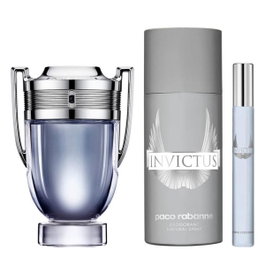 Paco Rabanne Invictus Set de Regalo 3 Piezas con EDT 100ml, Desodorante 150ml y EDT 10ml