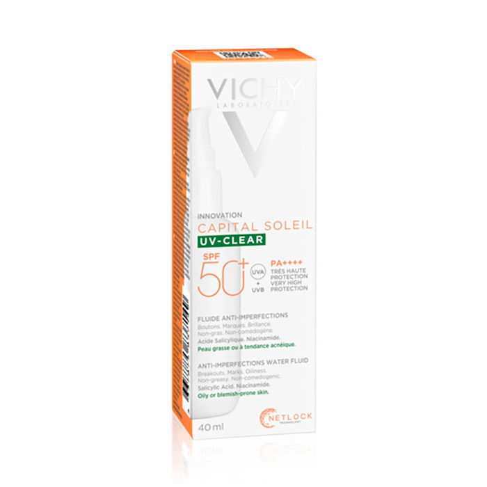 Vichy UV CLEAR Fluido Fotoprotector SPF50+ Pieles Grasas o Tendencia Acneica 40 ml Vichy UV CLEAR Fluido Fotoprotector SPF50+ Pieles Grasas o Tendencia Acneica 40 ml