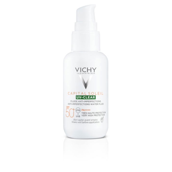 Vichy UV CLEAR Fluido Fotoprotector SPF50+ Pieles Grasas o Tendencia Acneica 40 ml Vichy UV CLEAR Fluido Fotoprotector SPF50+ Pieles Grasas o Tendencia Acneica 40 ml