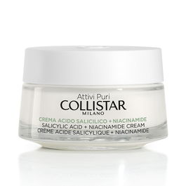 Collistar ATTIVI PURI Crema Salicílico + Niacinamida Tratamiento Matificante Acné Poros Puntos Negros 50 ml