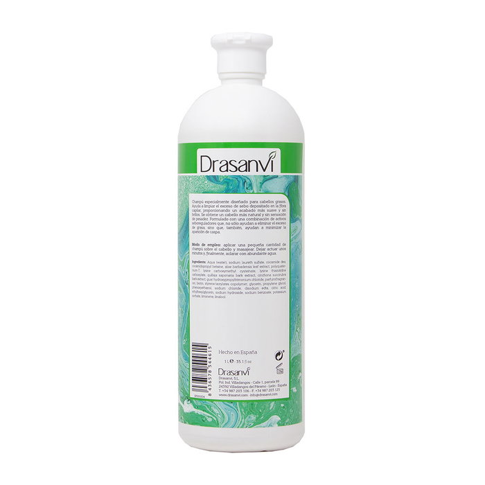 Drasanvi Champú Purificante para Cabello Graso con Biotina y Aloe Vera, 1000 ml - Controla el Exceso de Sebo y Minimiza la Caspa