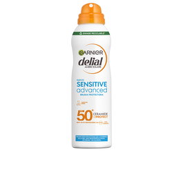 Garnier Delial Sensitive Advanced Bruma Solar Protectora Corporal SPF50+ Spray 150 ml, con Ceramidas, Alta Protección UVA/UVB