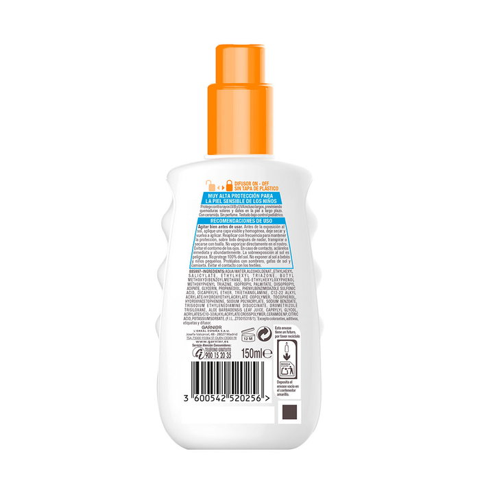 Garnier Niños Sensitive Advanced Spray Protector SPF50+ 150 ml Piel Sensible Garnier Niños Sensitive Advanced Spray Protector SPF50+ 150 ml Piel Sensible
