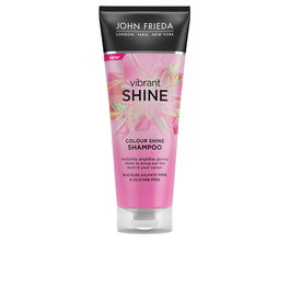 John Frieda Champú Brillo Vibrant Shine para Todo Tipo de Cabello con Aceite de Rosa Mosqueta, 250 ml