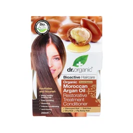 DR. ORGANIC Tratamiento Acondicionador Restaurador Argan 200Ml - Nutre y Repara Cabello Dañado, Hidrata y Antiencrespamiento