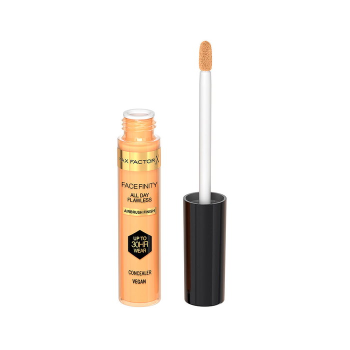 Max Factor FACEFINITY ALL DAY FLAWLESS Corrector de Maquillaje Líquido #40, Fórmula Vegana, 7,8 ml - Cubre Ojeras e Imperfecciones con Acabado Natural