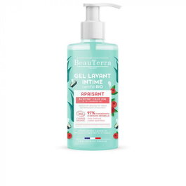 Beauterra BIO Gel Íntimo Calmante 500 ml - Con Aloe Vera y Cáñamo, 97% Ingredientes Naturales, Orgánico, Cosmos Certificado - Para Higiene Femenina