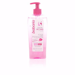 Babaria Gel Íntimo Rosa Mosqueta para Higiene Íntima, Pieles Sensibles, Dosificador, 300 ml