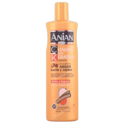 Anian Champú Keratina Líquida con Aceite Argán, Karité y Jojoba para Cabello Seco, Dañado, Reparador e Hidratante 400 ml Anian Champú Keratina Líquida con Aceite Argán, Karité y Jojoba para Cabello Seco, Dañado, Reparador e Hidratante 400 ml