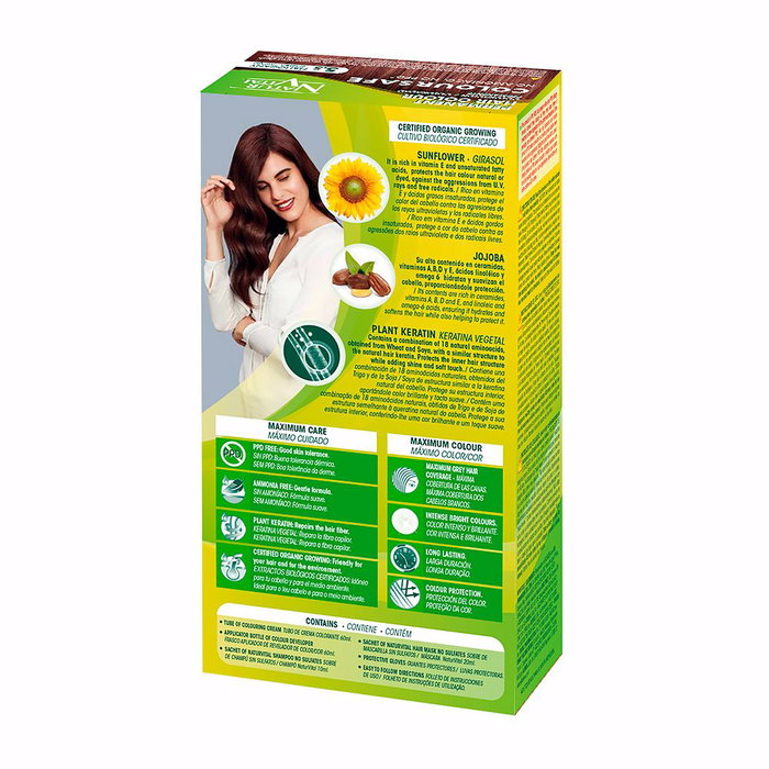 Natur Vital COLOURSAFE tinte permanente #5.5 Caoba con Queratina Vegetal, Aloe Vera y Aceite de Girasol 150 ml