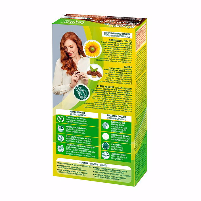Natur Vital COLOURSAFE Tinte Permanente #6.43 Avellana - Sin Amoniaco, Cobertura Canas, Con Queratina y Aceites Naturales - 150 ml