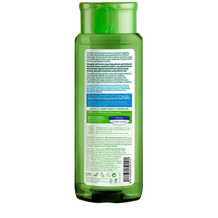 Natur Vital Champú BIO ECOCERT Anticaspa y Brillo, con Aloe Vera, Sin Parabenos Ni Siliconas, para Todo Tipo de Cabello, 300 ml