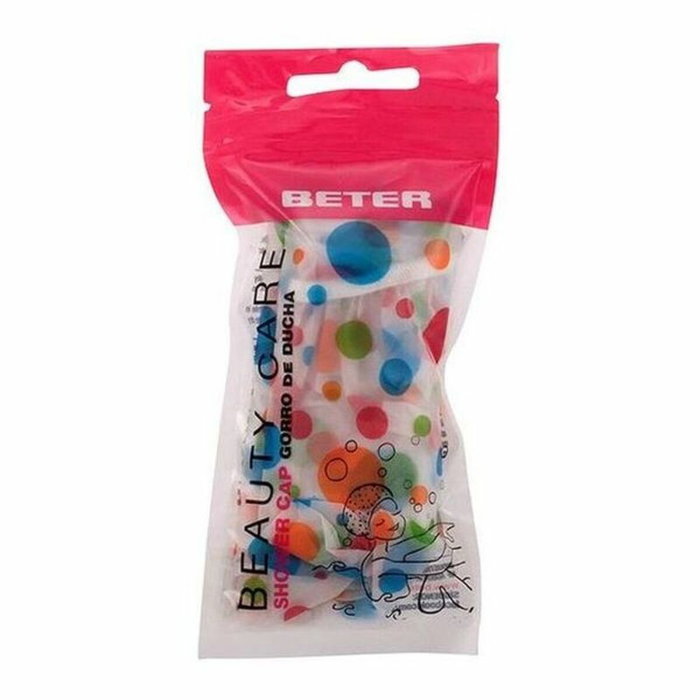 Beter Gorro de ducha con diseño de topos de colores Talla L Beter Gorro de ducha con diseño de topos de colores Talla L