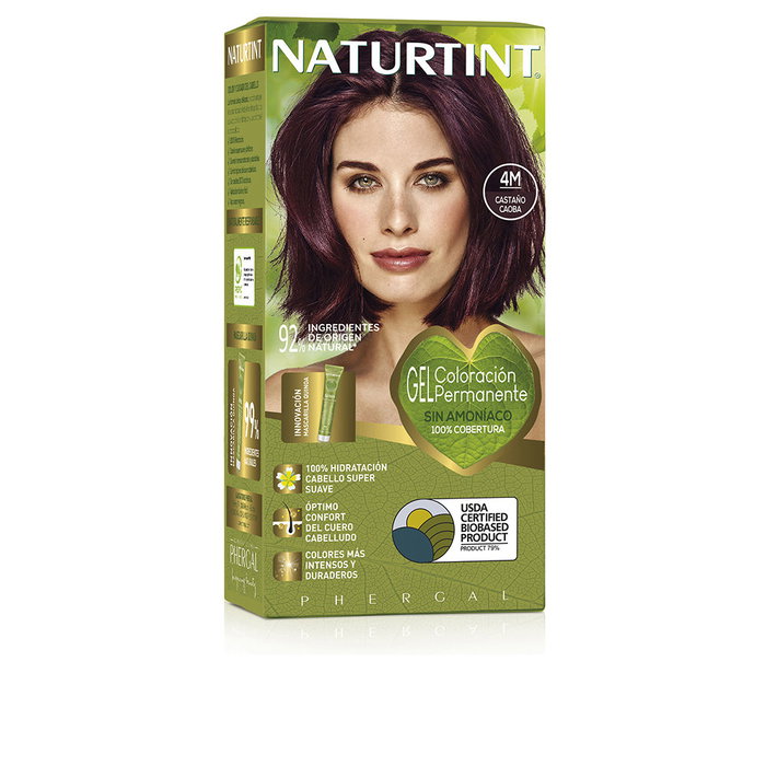 Naturtint #4M Castaño Caoba - Tinte Permanente Sin Amoniaco en Gel con Aceites Botánicos y Mascarilla Quinoa - 170 ml Naturtint #4M Castaño Caoba - Tinte Permanente Sin Amoniaco en Gel con Aceites Botánicos y Mascarilla Quinoa - 170 ml
