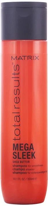 Matrix Total Results Mega Sleek Shampoo Antiencrespamiento Suavizante para Cabello Dañado y Rebelde con Ceramidas, 300 ml