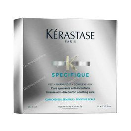 Kérastase SPECIFIQUE Cure Apaisante Intense - Tratamiento Intensivo Calmante para Cuero Cabelludo Sensible - 12 x 6 ml