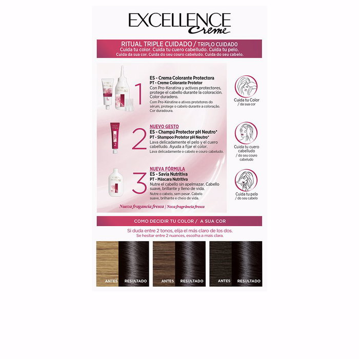 L'Oréal Paris Excellence Creme Tinte #1 Negro - Cobertura Total Canas, 192 ml L'Oréal Paris Excellence Creme Tinte #1 Negro - Cobertura Total Canas, 192 ml