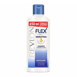 Flex Shampoo Keratina Anticaspa 650 ml para Mujer, Tratamiento Capilar Anticaspa con Keratina