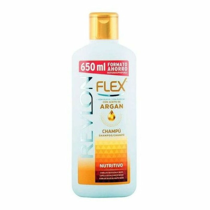 Revlon Mass Market FLEX KERATIN Champú Nutritivo con Aceite de Argán 650 ml