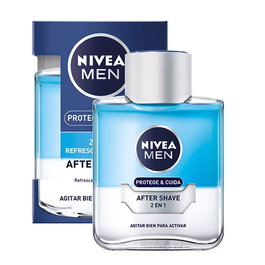 Nivea MEN PROTEGE & CUIDA After Shave 2 en 1 Loción Calmante, Hidratante y Refrescante para Hombre, 100 ml