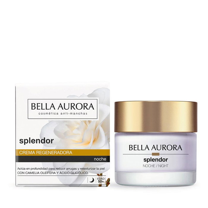 Bella Aurora Splendor 10 - Regenerador Total Noche, Crema Antiedad Antiarrugas 50 ml para Todo Tipo de Pieles