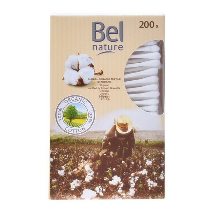 Bel Bastoncillos Nature de algodón orgánico 200 unidades