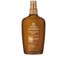 Ecran SUNNIQUE BRONCEA+ Aceite Vapo Protector Solar Corporal SPF50 Bronceador con Zanahoria, Spray 200 ml