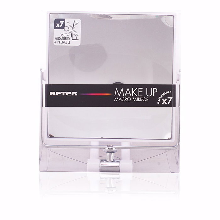 Beter - ESPEJO x7 giratorio y plegable 360° con pie - Espejo de aumento abatible y giratorio para tocador, 14.5x14.5 cm Beter - ESPEJO x7 giratorio y plegable 360° con pie - Espejo de aumento abatible y giratorio para tocador, 14.5x14.5 cm