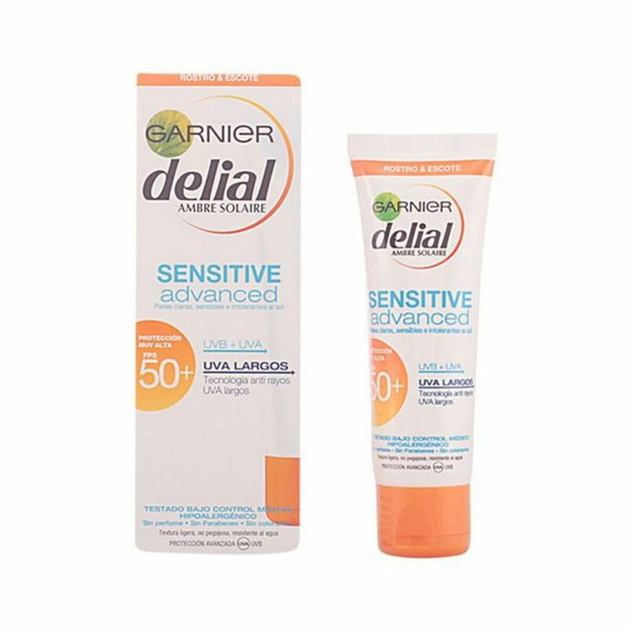 Garnier Delial Sensitive Advanced Protector Solar Facial Rostro y Escote SPF 50+ Garnier Delial Sensitive Advanced Protector Solar Facial Rostro y Escote SPF 50+