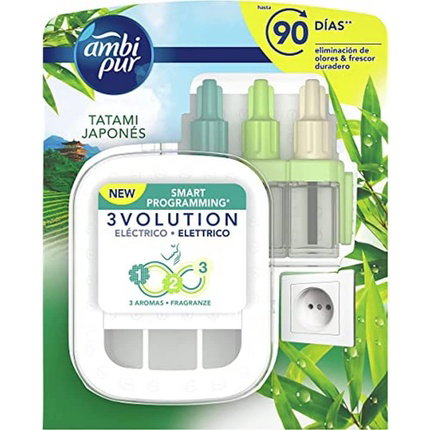 Ambi Pur 3volution Ambientador Eléctrico con Aroma Tatami Japonés y Recambio de 21 ml