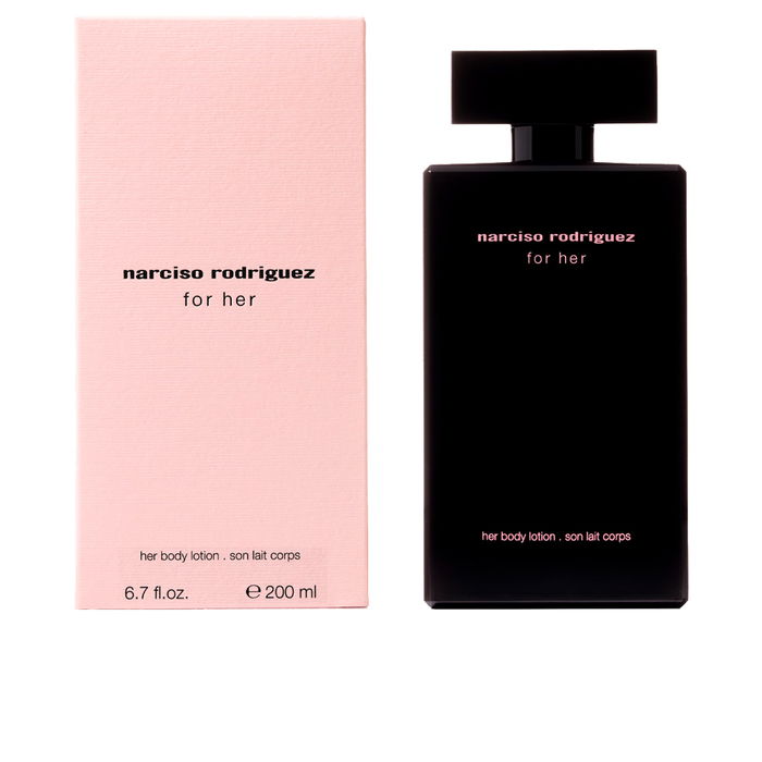Narciso Rodriguez FOR HER Loción Hidratante Corporal para Mujer, Hidratación Intensa, Piel Suave y Sedosa, 200 ml