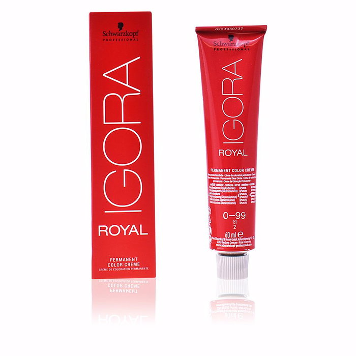 Schwarzkopf Igora Royal Tinte de Pelo Permanente Crema - Cobertura 70% Canas - Coloración en Crema - 60 ml - Tonos #0-99