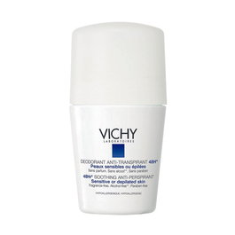 Vichy Desodorante Roll-On Homologado para Piel Muy Sensible o Depilada, 24h Protección y Bienestar, 50 ml