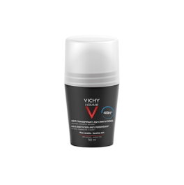 Vichy Homme Desodorante Roll-On Pieles Sensibles 50 ml con Frescor Inmediato y sin Alcohol