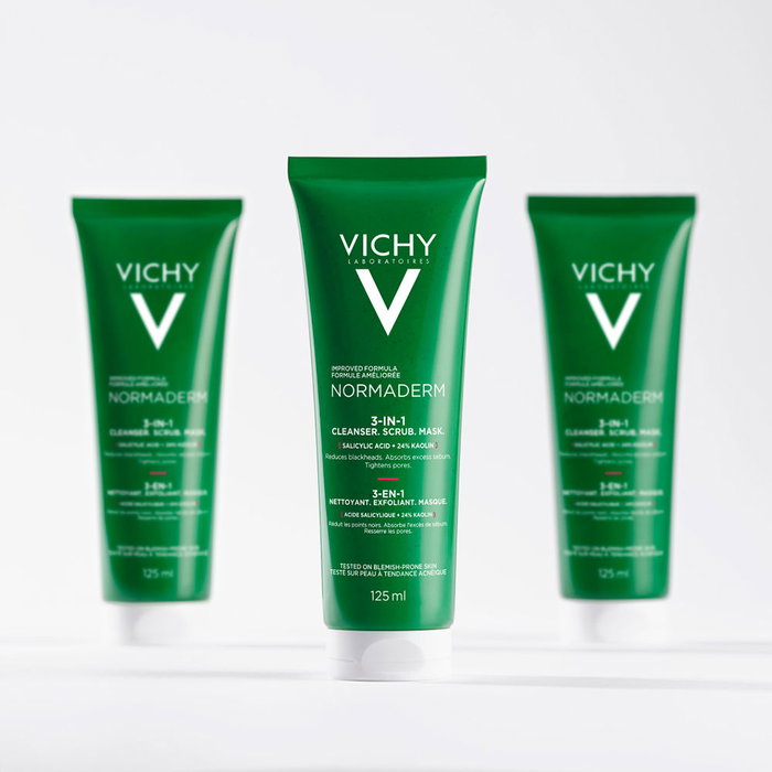 Vichy Normaderm 3 en 1 Exfoliante, Limpiador y Mascarilla 125 ml Vichy Normaderm 3 en 1 Exfoliante, Limpiador y Mascarilla 125 ml