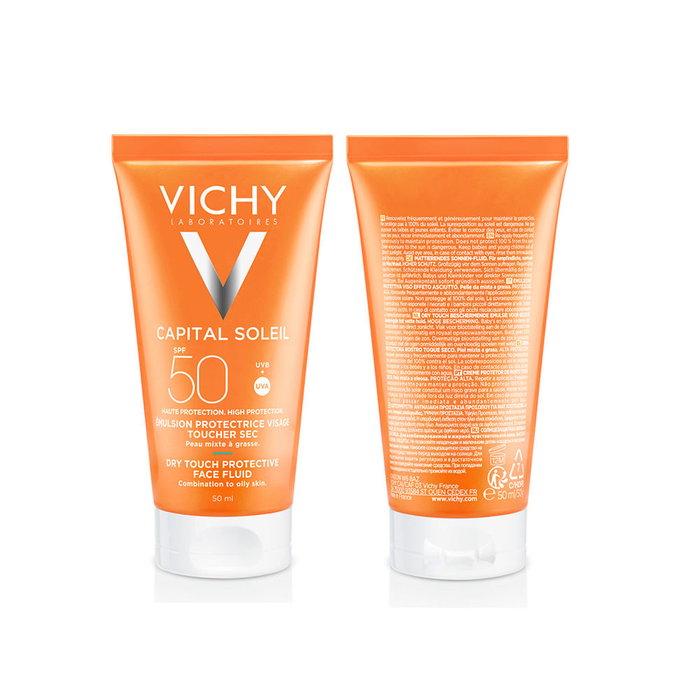 Vichy Protector Solar Facial Capital Soleil Toque Seco Alta Protección SPF50+ para Piel Mixta a Grasa 50 ml
