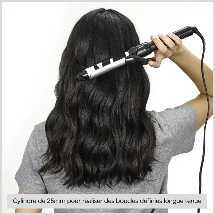 BaByliss Rizador de Pelo Pro 180 C325E Sublim'Touch 25 mm Negro/Rosa