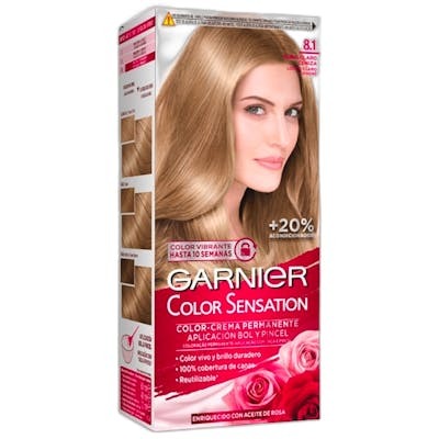 GARNIER Color Sensation Coloración Permanente Tinte para el Cabello - 81 Rubio Claro Ceniza GARNIER Color Sensation Coloración Permanente Tinte para el Cabello - 81 Rubio Claro Ceniza