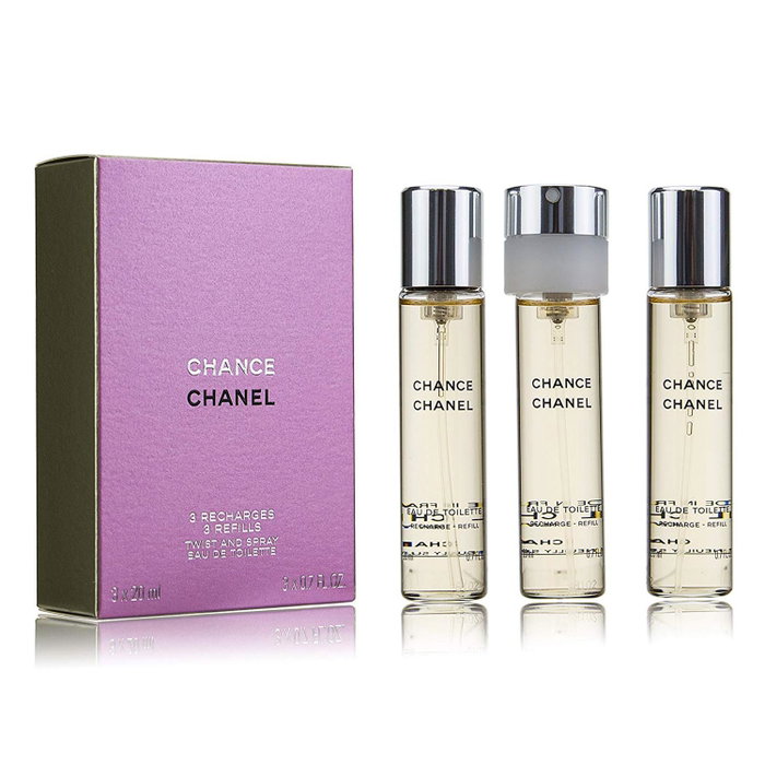Chanel Chance Eau de Toilette Recargas Twist & Spray 3 x 20 ml Chanel Chance Eau de Toilette Recargas Twist & Spray 3 x 20 ml